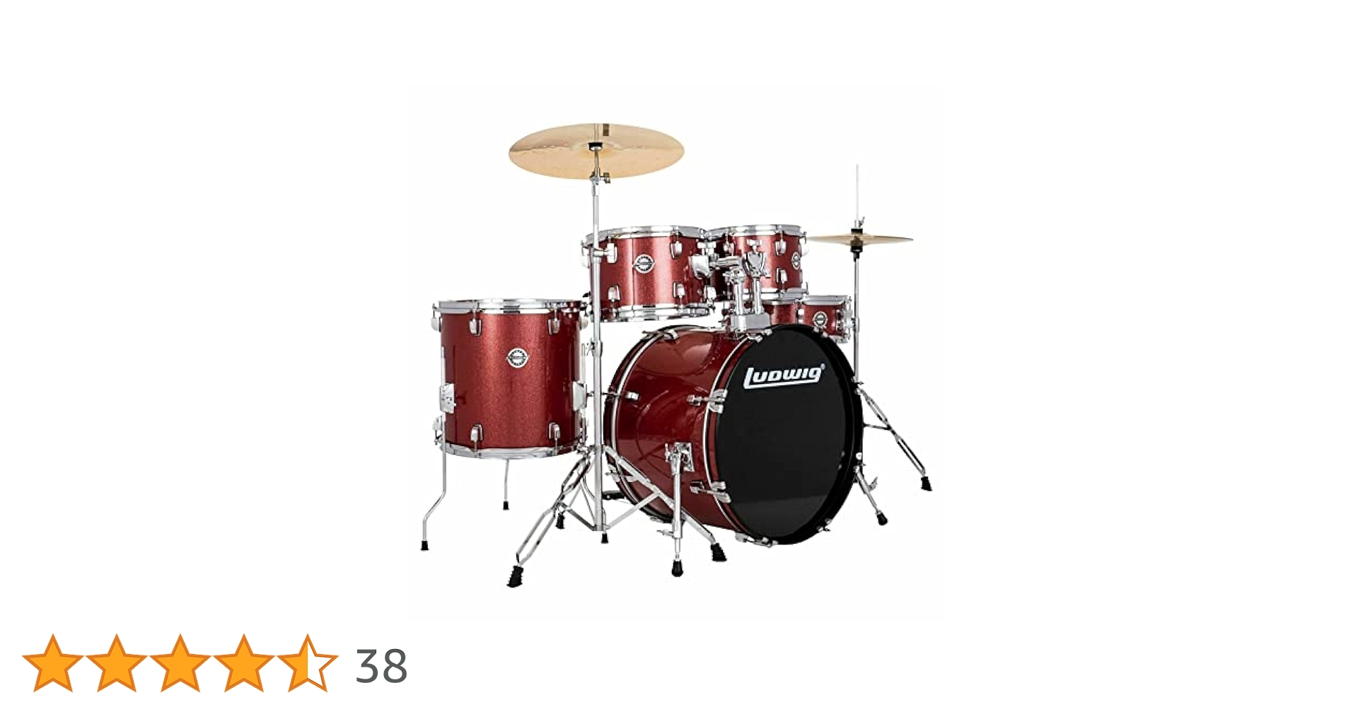 Amazon.co.jp: Ludwig Accent Drive 5-Pc Drum Set, Red Foil